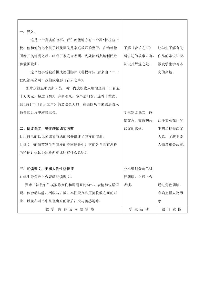 2019-2020年九年级语文下册 4.16《音乐之声》教案 新人教版.doc_第2页