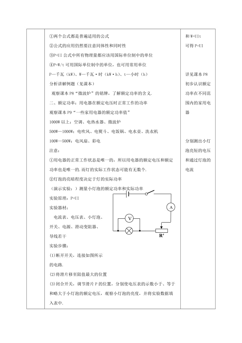 2019-2020年九年级物理下册 15.2.1 电功率教案 （新版）苏科版.doc_第2页