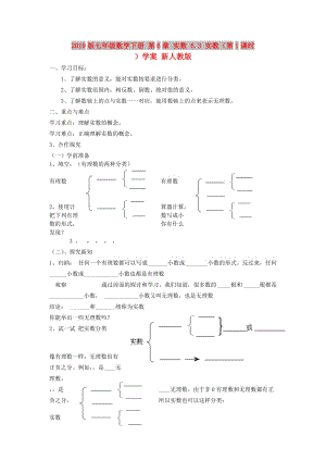 2019版七年級數(shù)學(xué)下冊 第6章 實數(shù) 6.3 實數(shù)（第1課時）學(xué)案 新人教版.doc