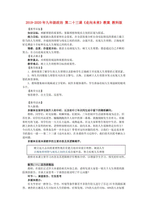 2019-2020年九年級(jí)政治 第二十三課《走向未來(lái)》教案 教科版.doc