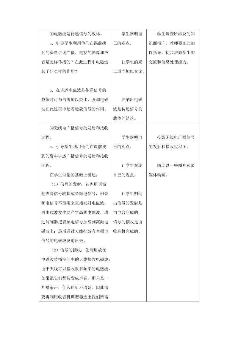 2019-2020年九年级物理全册 第21章 第3节 广播、电视和移动电话教案1 （新版）新人教版(I).doc_第3页