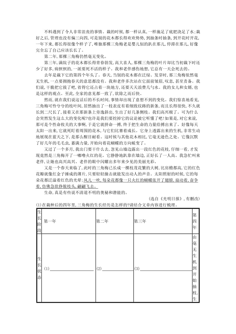 2019-2020年九年级语文上册第一单元1白杨礼赞练习语文版.doc_第3页