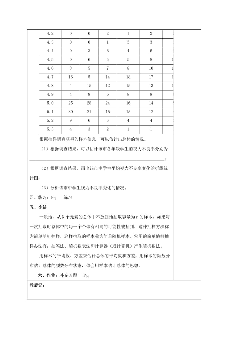 2019版九年级数学下册8.1中学生的视力情况调查教案1新版苏科版.doc_第2页