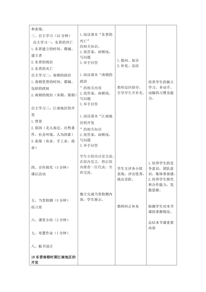 2019版七年级历史上册 第18课 东晋南朝时期江南地区的开发教案 新人教版.doc_第2页