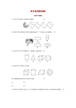 2019春九年級(jí)數(shù)學(xué)下冊(cè) 第25章 投影與視圖本章中考演練課時(shí)作業(yè) （新版）滬科版.doc