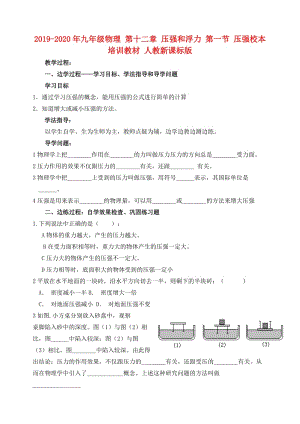 2019-2020年九年级物理 第十二章 压强和浮力 第一节 压强校本培训教材 人教新课标版.doc