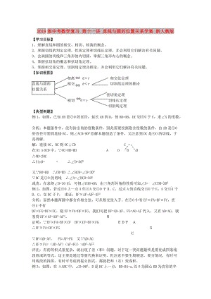 2019版中考數(shù)學(xué)復(fù)習(xí) 第十一講 直線與圓的位置關(guān)系學(xué)案 新人教版.doc