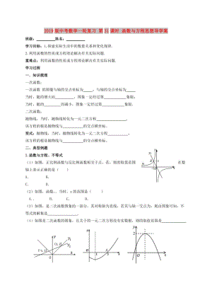 2019版中考數(shù)學一輪復習 第31課時 函數(shù)與方程思想導學案.doc