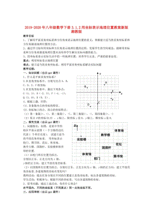 2019-2020年八年級(jí)數(shù)學(xué)下冊(cè)3.1.2用坐標(biāo)表示地理位置教案新版湘教版.doc