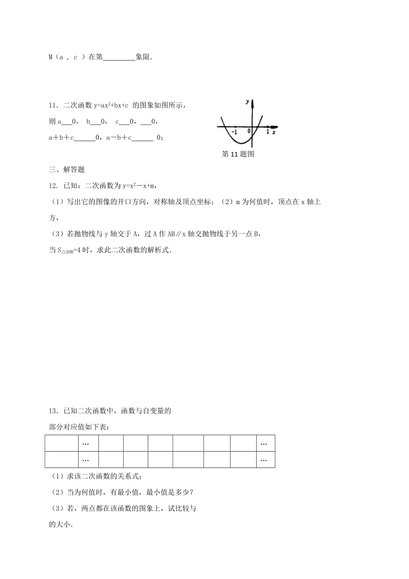 2019版中考数学二轮复习 专题训练15 二次函数图象和性质 鲁教版.doc_第2页