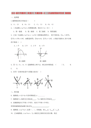 2019版中考數(shù)學(xué)二輪復(fù)習(xí) 專題訓(xùn)練15 二次函數(shù)圖象和性質(zhì) 魯教版.doc