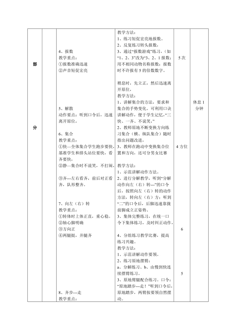 2019-2020年初中体育 队列队形教学教案.doc_第2页