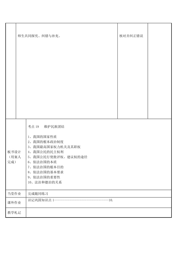 2019-2020年九年级政治全册 考点21 发展人民民主教案 苏教版.doc_第2页