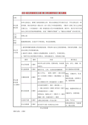 2019版七年級(jí)語(yǔ)文上冊(cè) 第二單元教學(xué)設(shè)計(jì) 新人教版.doc