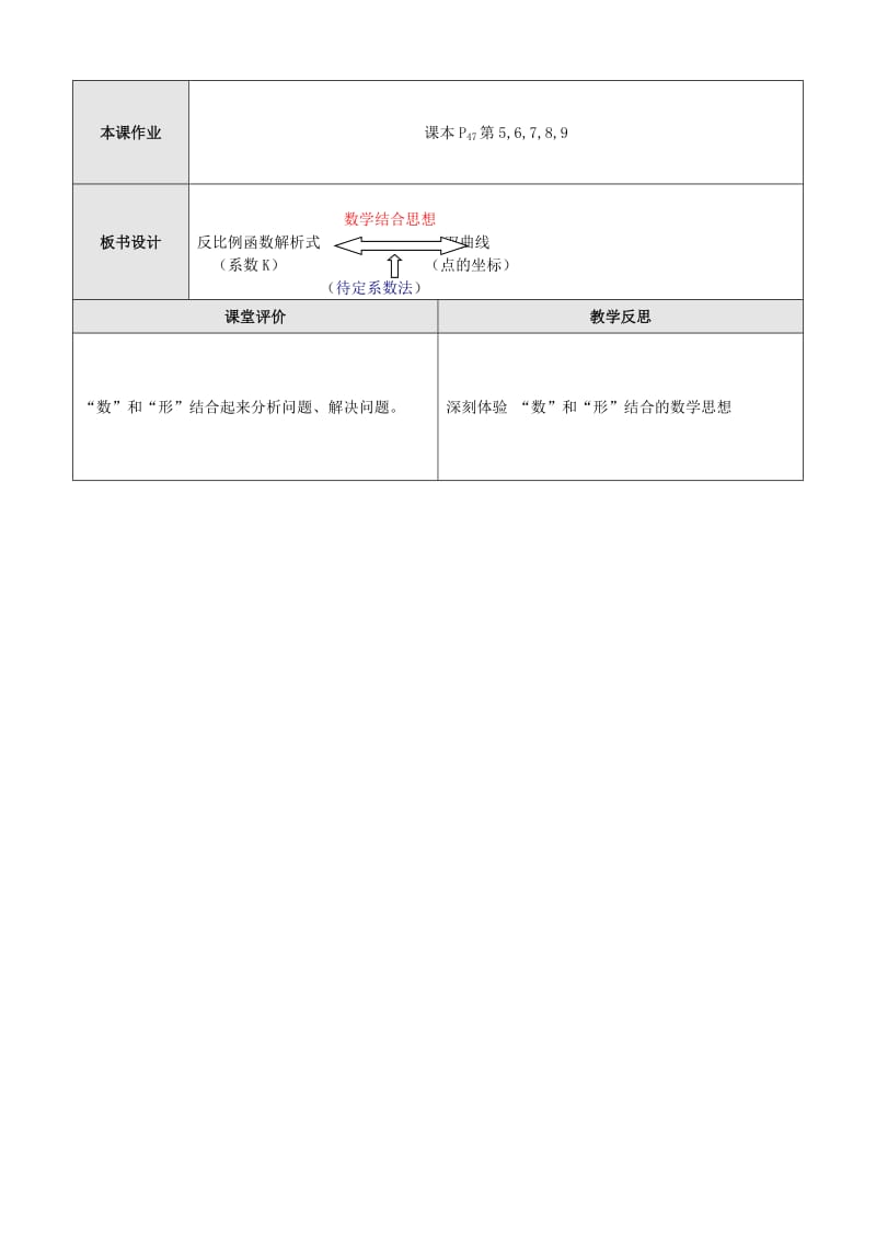 2019-2020年八年级数学下册 反比例函数的图象和性质教案.doc_第3页