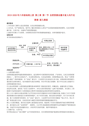 2019-2020年八年級地理上冊 第三章 第一節(jié) 自然資源總量豐富人均不足教案 新人教版.doc