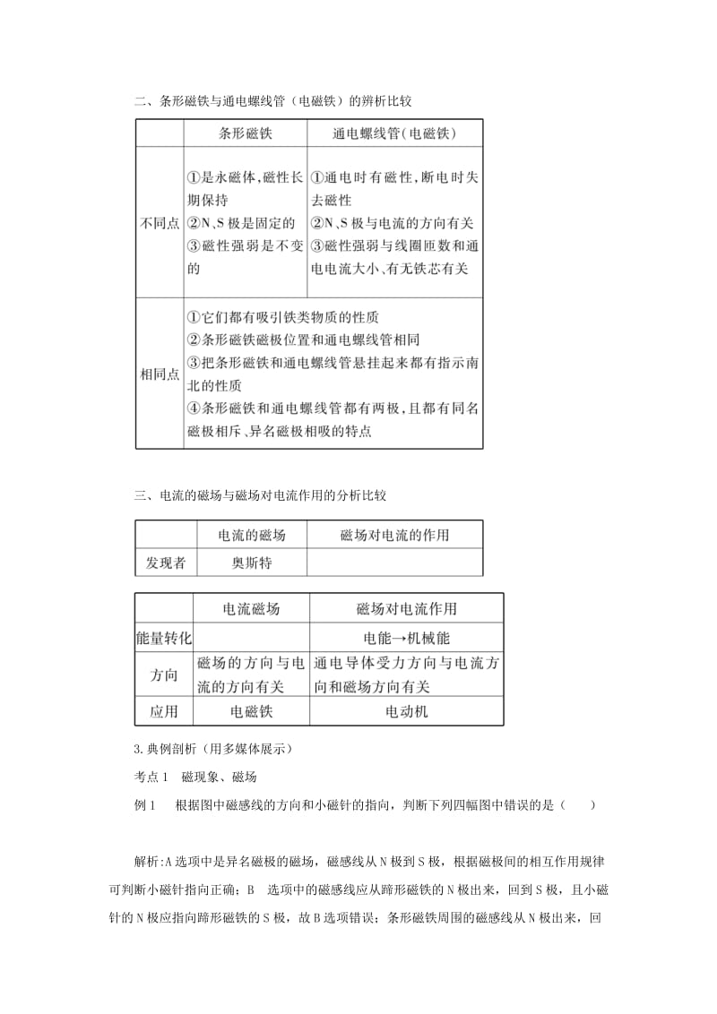 九年级物理全册 第十七章 从指南针到磁浮列车本章复习和总结教案 （新版）沪科版.doc_第3页