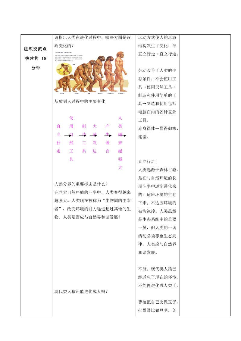 2019-2020年八年级生物下册 第5单元 第2章 第1节 人类的起源教案 济南版.doc_第3页