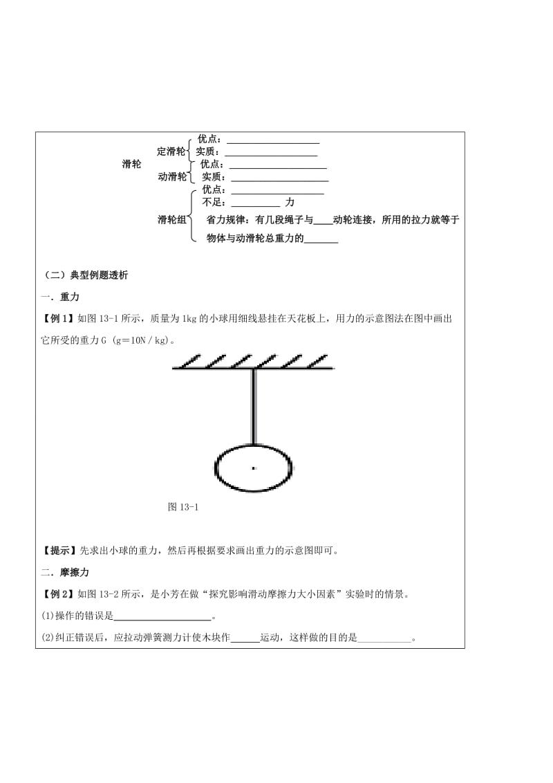 2019-2020年九年级物理《第十三章力和机械》复习教案.doc_第2页