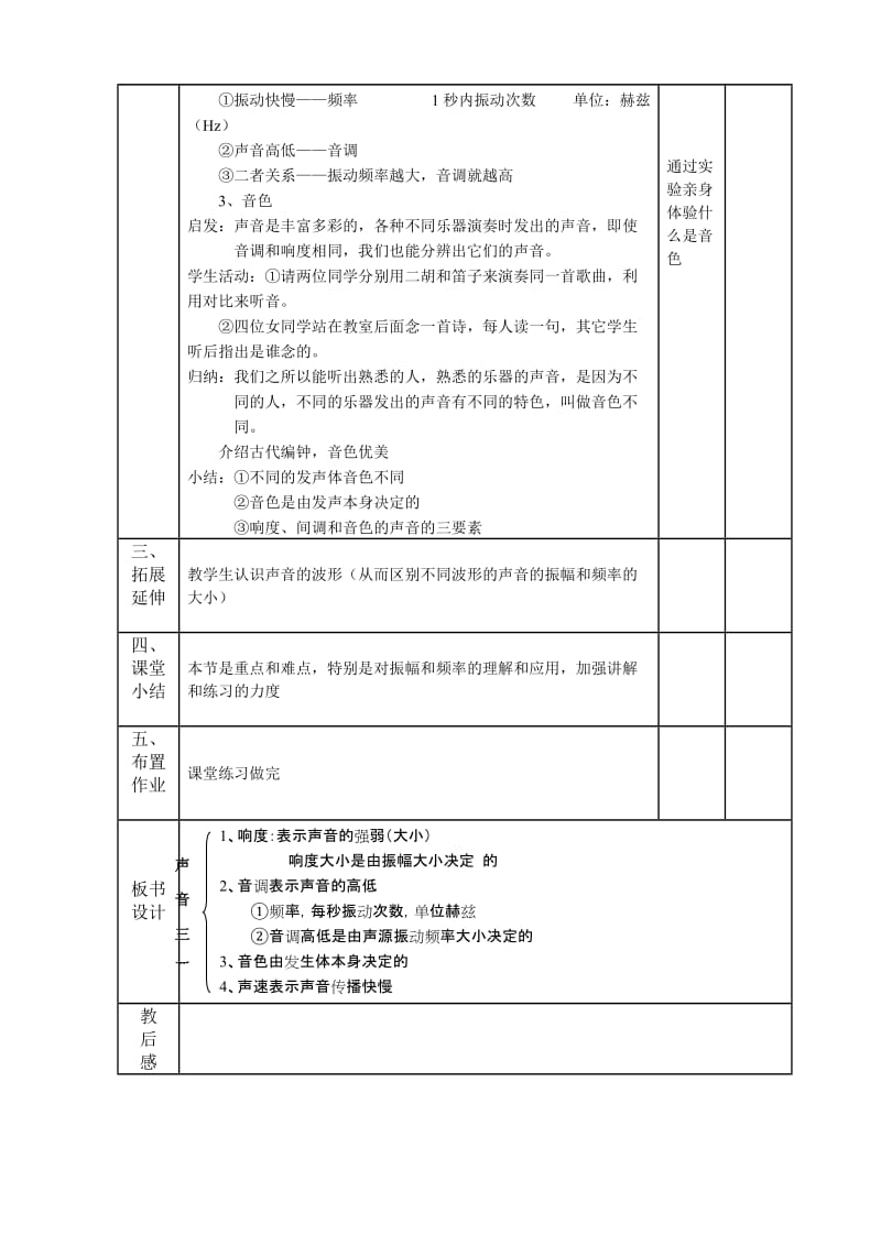 2019-2020年八年级物理下册 1.2声音的特征教案 苏科版.doc_第3页