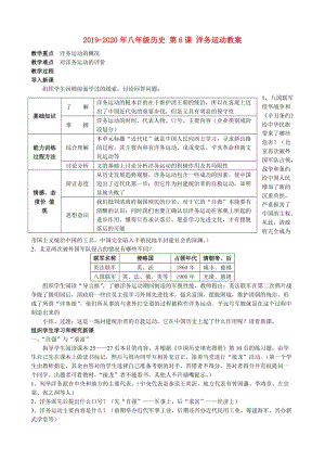 2019-2020年八年級歷史 第6課 洋務(wù)運動教案.doc