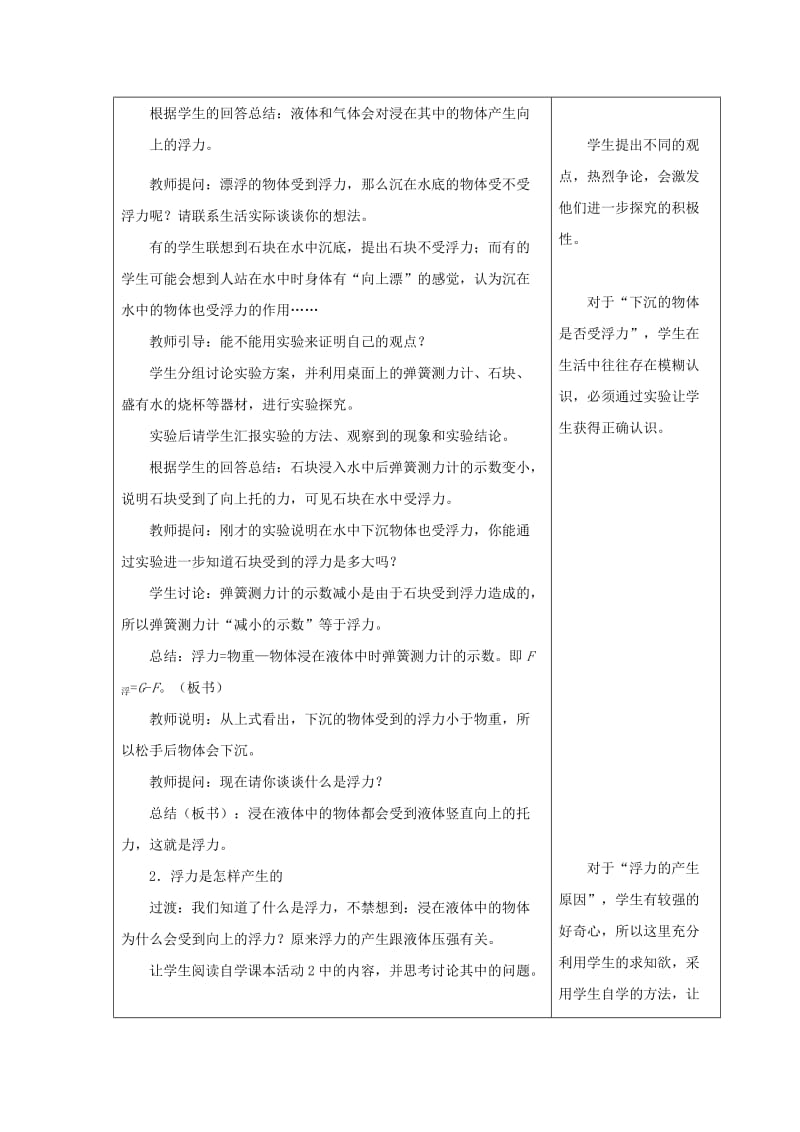 2019-2020年九年级物理上册 认识浮力教案 沪粤版.doc_第2页