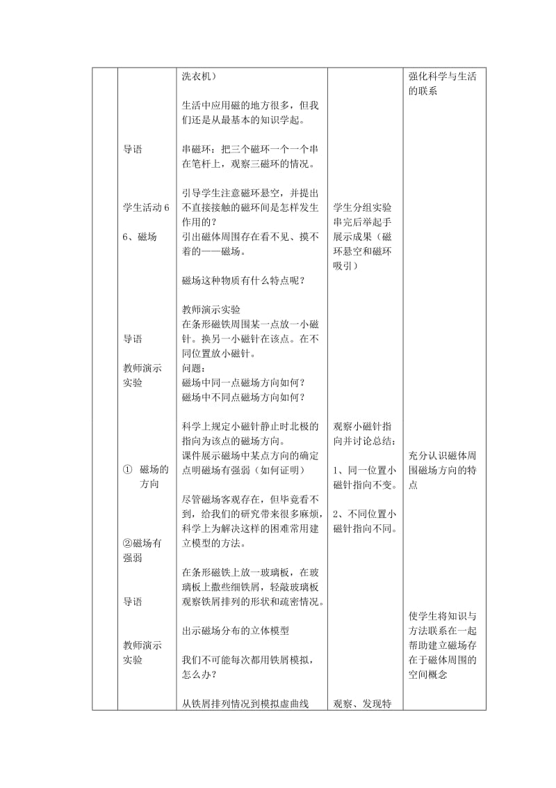 2019-2020年八年级科学下册 4.1 磁现象教案 华东师大版.doc_第3页