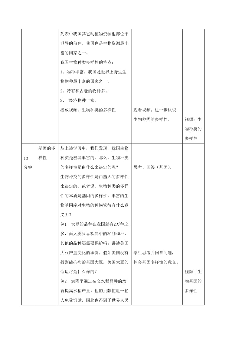 2019-2020年八年级生物上册 6.2 认识生物的多样性教案 （新版）新人教版.doc_第3页