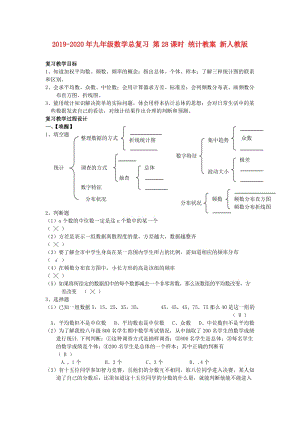 2019-2020年九年級數(shù)學(xué)總復(fù)習(xí) 第28課時(shí) 統(tǒng)計(jì)教案 新人教版.doc