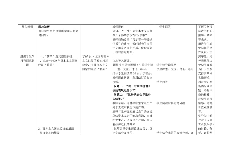 2019-2020年九年级历史下册 第4课 经济大危机教案 新人教版(VI).doc_第2页