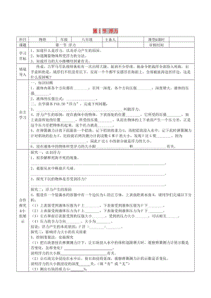 2019年春八年級物理下冊 第十章 第1節(jié) 浮力學(xué)案（新版）新人教版.doc