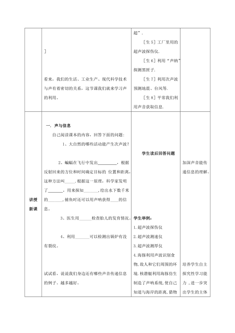 2019-2020年八年级物理上册 2.3 声的利用教案 （新版）新人教版.doc_第2页