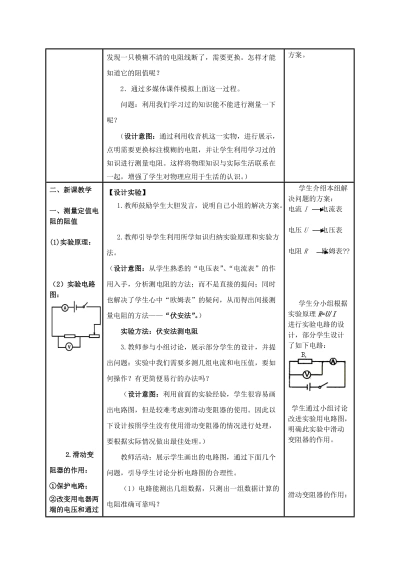 2019-2020年九年级物理全册 17.3 电阻的测量教案 （新版）新人教版(V).doc_第2页