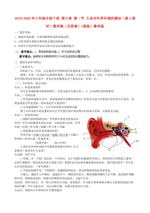 2019-2020年八年級(jí)生物下冊(cè) 第六章 第一節(jié) 人體對(duì)外界環(huán)境的感知（第2課時(shí)）教學(xué)案（無答案）（新版）魯科版.doc