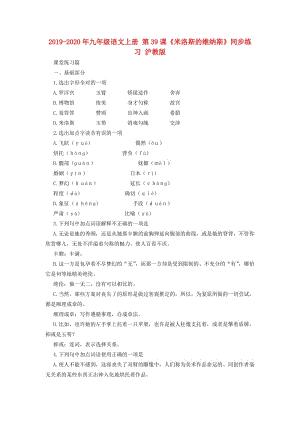 2019-2020年九年級(jí)語(yǔ)文上冊(cè) 第39課《米洛斯的維納斯》同步練習(xí) 滬教版.doc