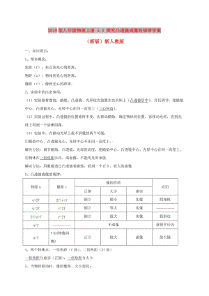 2019版八年級物理上冊 5.3 探究凸透鏡成像的規(guī)律學(xué)案（新版）新人教版.doc