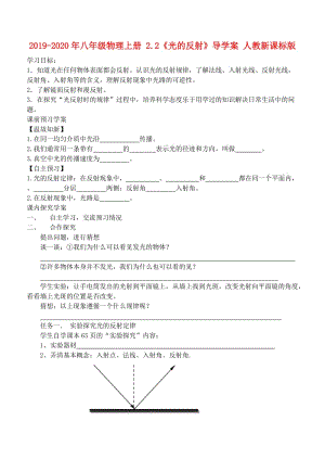 2019-2020年八年級(jí)物理上冊(cè) 2.2《光的反射》導(dǎo)學(xué)案 人教新課標(biāo)版.doc