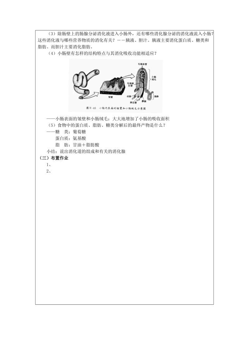 2019-2020年九年级科学上册 4.2食物的消化与吸收教案1 浙教版.doc_第3页