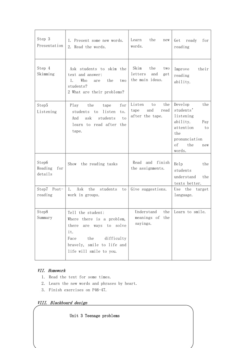 2019-2020年九年级英语上册 Unit 3 Teenage Problems 教案 牛津版.doc_第2页