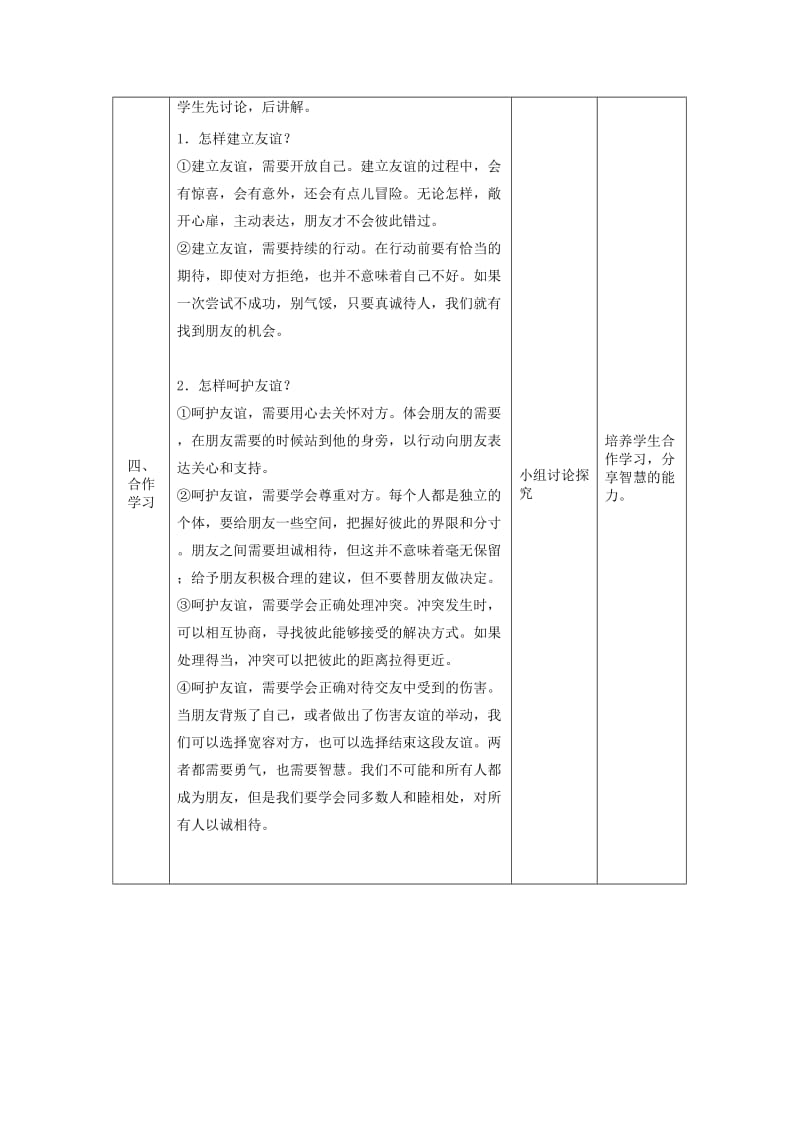 七年级道德与法治上册 第二单元 友谊的天空 第五课 交友的智慧 第一框 让友谊之树常青教案 新人教版.doc_第3页