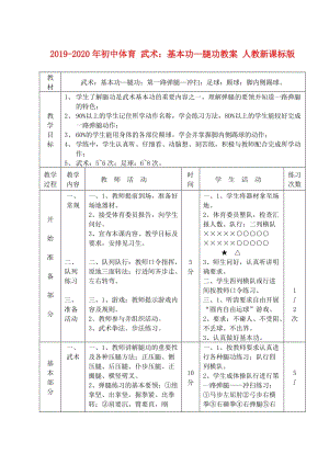 2019-2020年初中體育 武術(shù)：基本功—腿功教案 人教新課標(biāo)版.doc