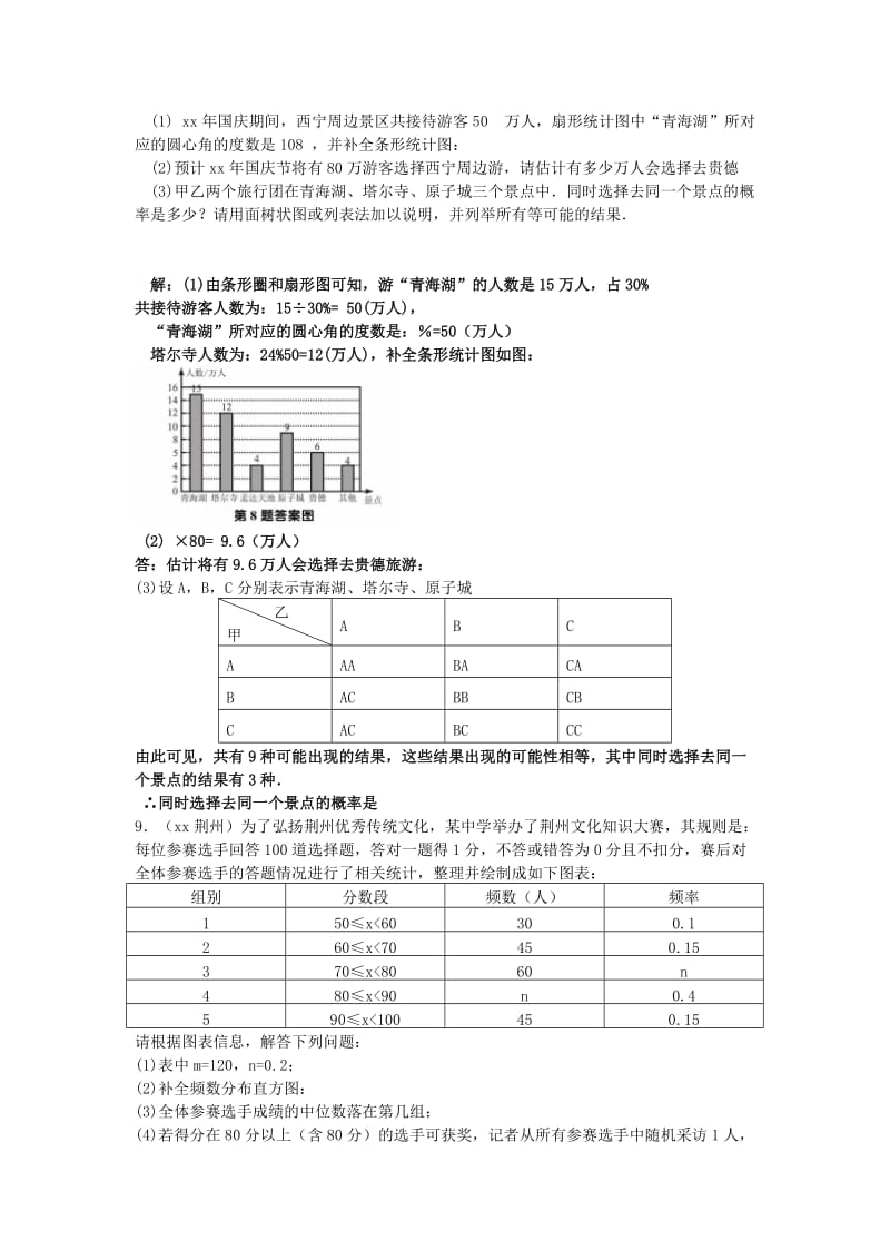 中考数学专题复习《统计和概率》同步练习（二）.doc_第2页