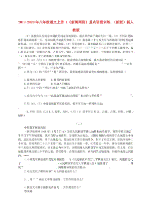 2019-2020年八年級(jí)語(yǔ)文上冊(cè) 1《新聞兩則》重點(diǎn)語(yǔ)段訓(xùn)練 （新版）新人教版.doc