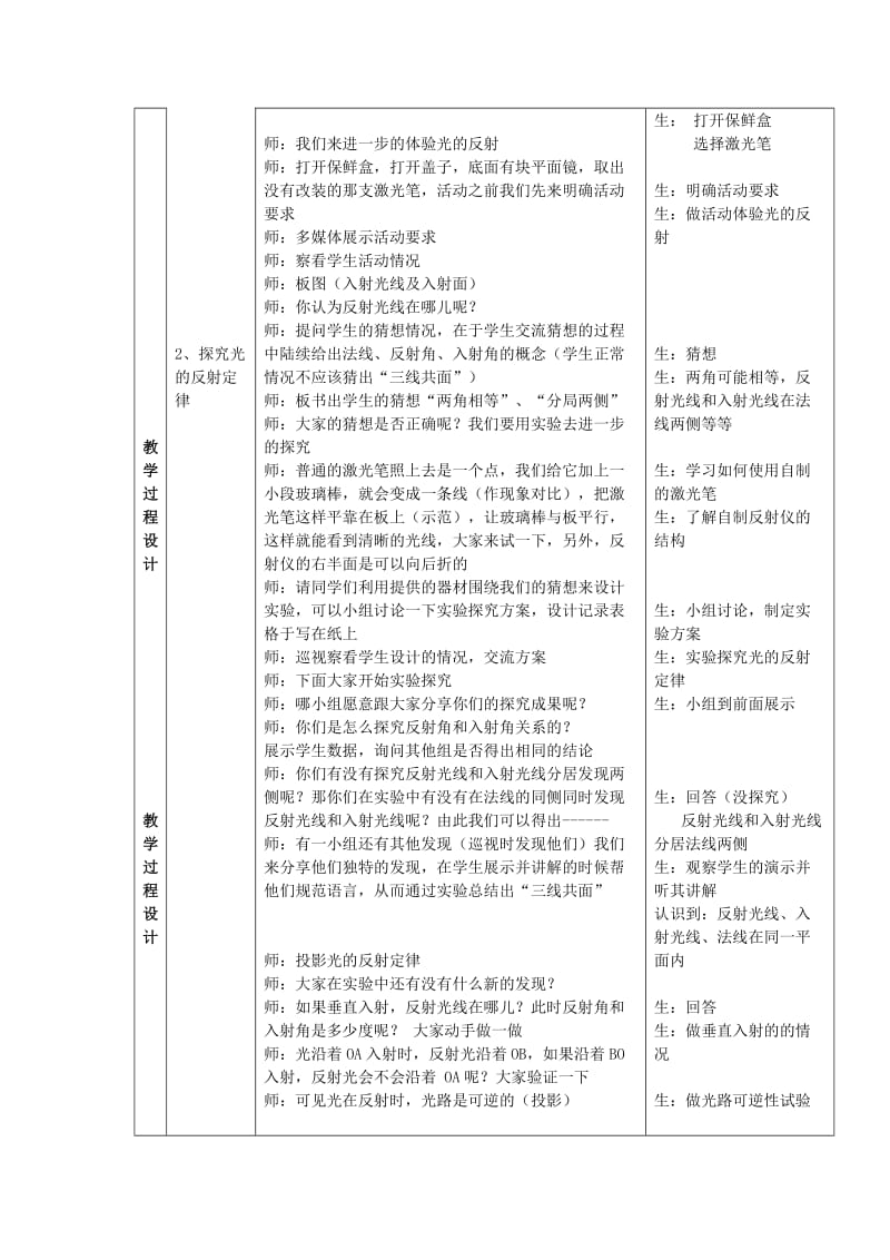 2019-2020年八年级物理上册 第4章 第1节 光的反射教案 （新版）苏科版.doc_第2页