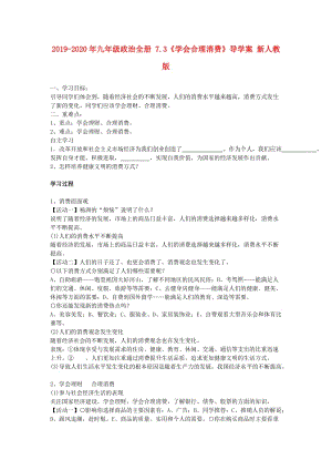 2019-2020年九年級(jí)政治全冊(cè) 7.3《學(xué)會(huì)合理消費(fèi)》導(dǎo)學(xué)案 新人教版.doc