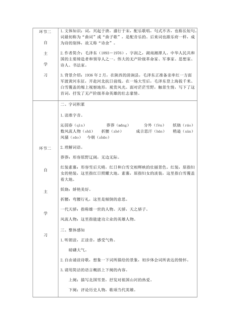 九年级语文上册第一单元1沁园春雪教案新人教版 (I).doc_第2页