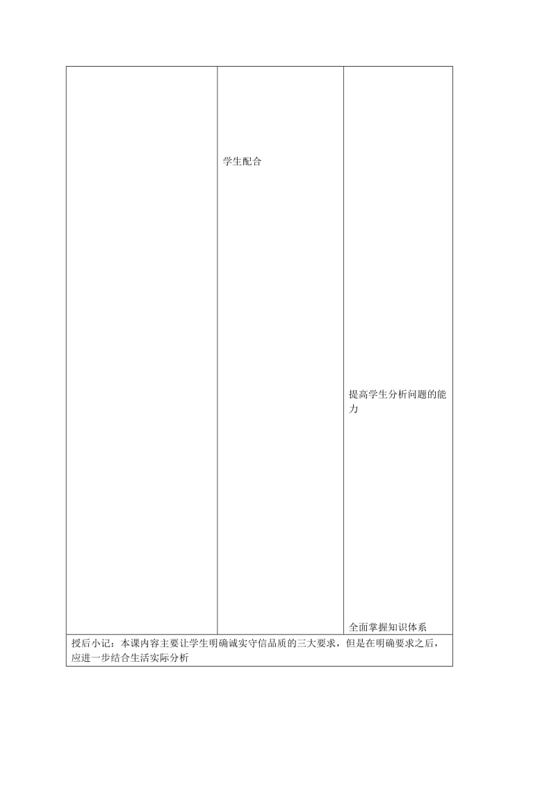 2019-2020年九年级政治全册 第五课 与诚信同行 第二框 做诚实的人教案 苏教版.doc_第3页