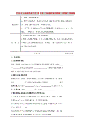 2019版九年級數(shù)學下冊 第5章 二次函數(shù)復習教案 （新版）蘇科版.doc