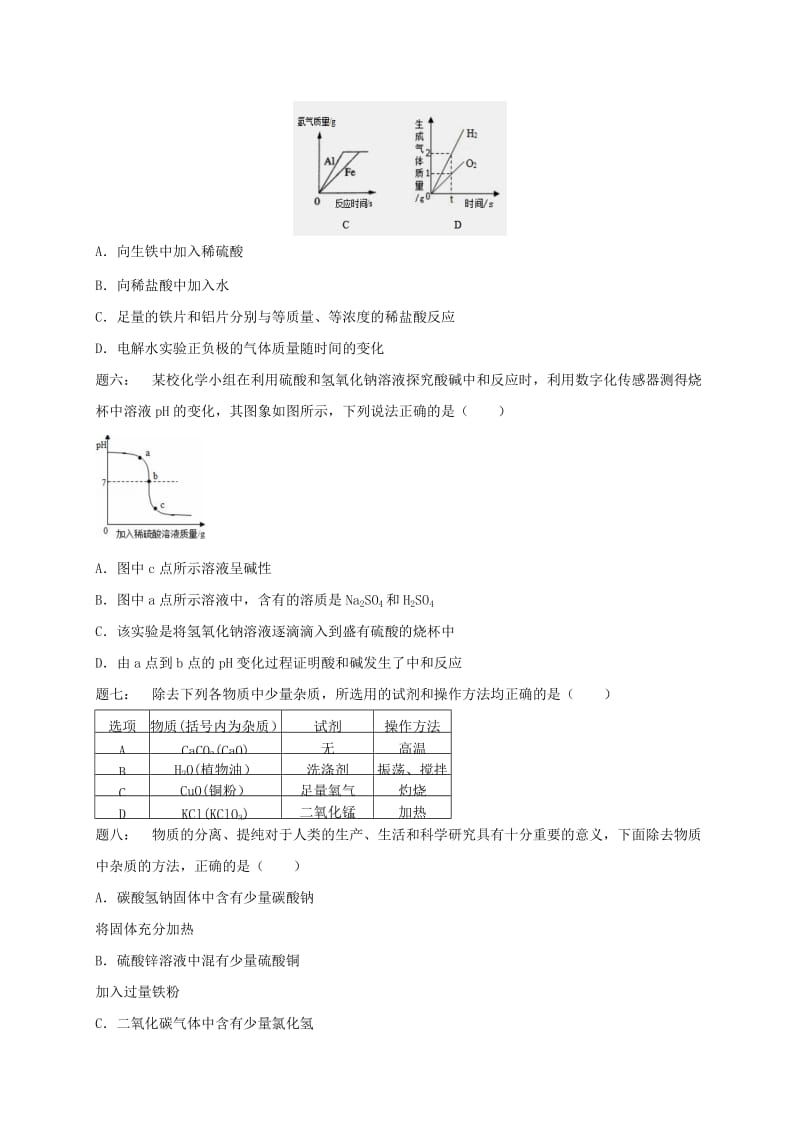 2019版中考化学复习 第36讲 身边的物质—酸、碱、盐练习1.doc_第2页