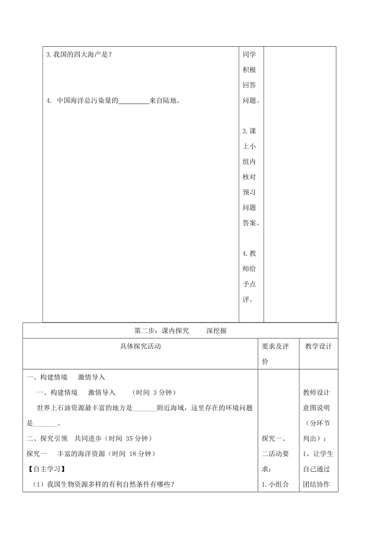 2019-2020年八年级地理上册 3.4 中国的海洋资源教学案（无答案）（新版）湘教版.doc_第2页